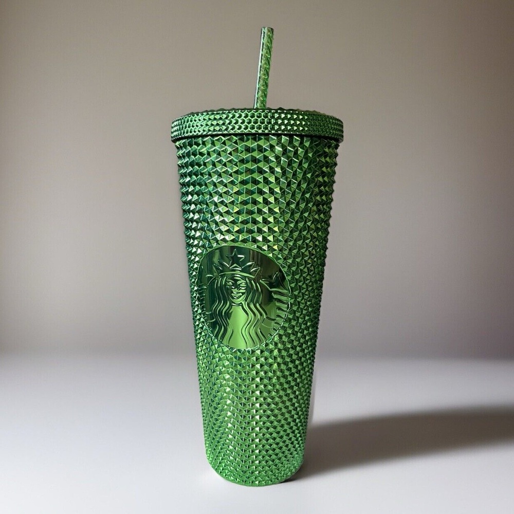 Starbucks | 2023 metallic green studded tumbler cold cup | Size 24 oz